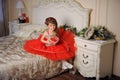 Princess in red dress Royalty Free Stock Photo