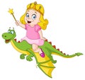 Princess riding dragon Royalty Free Stock Photo