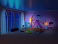 Princess room with armchair night