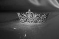 Princess royal crown, vintage, beauty contest. King, queen. Black and white photo Royalty Free Stock Photo