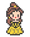A princess\'s dot pattern, for cross stitch patterns and beading patterns Royalty Free Stock Photo