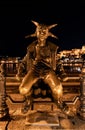 The Small Princess statue sitting alone in the night at Budapest