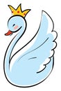 Princess swan, illustration, vector