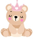 Princess teddy bear sitting with crown