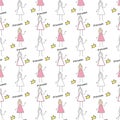 A princess three princess pink pattern Royalty Free Stock Photo