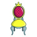 Princess throne icon, cartoon style Royalty Free Stock Photo