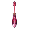 Princess tootbrush icon, cartoon style Royalty Free Stock Photo