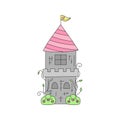 Princess tower, castle vector illustration icon