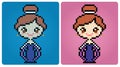 A Princess in Vector Illustration of pixel art. Beads pattern a cute girl Royalty Free Stock Photo