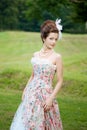 Princess in an vintage dress in nature Royalty Free Stock Photo