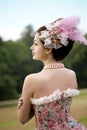 Princess in an vintage dress in nature Royalty Free Stock Photo