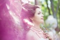 Princess in an vintage dress in nature Royalty Free Stock Photo