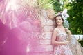 Princess in an vintage dress in nature Royalty Free Stock Photo