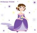 Princess Violet with flowers, stars and shadow