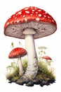 Enchanted Fungi: A Poisonous Princess's Tale in Red and Silver I