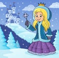 Princess in winter clothes theme image 2