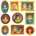 Princesses And Queens Portrait Wall Royalty Free Stock Photo