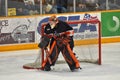 Princeton Goalie Sean Bonar in NCAA Hockey Game Royalty Free Stock Photo