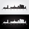 Princeton, New Jersey USA skyline and landmarks silhouette