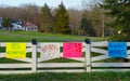 PRINCETON, NJ -7 APR 2020- View of the Fence of Hope with messages to healthcare workers during the COVID-19 pandemic.