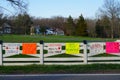 PRINCETON, NJ -7 APR 2020- View of the Fence of Hope with messages to healthcare workers during the COVID-19 pandemic.