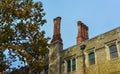 PRINCETON, USA - NOVENBER 12, 2019: chimneys, Blair Hall, the building of the educational building and the element of