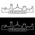 Princeton skyline. Linear style.