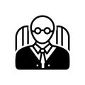 Black solid icon for Principal, school and avatar