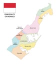Principality of Monaco administrative and political map