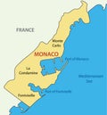 Principality of Monaco - map of country - vector Royalty Free Stock Photo