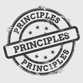 Principles rubber stamp isolated on white.