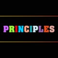 principles word block on black
