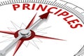 Principles word with white compass Royalty Free Stock Photo