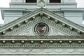 The State Seal is Displayed on the Pediment of the Crook County Courthouse, Prineville, Oregon, USA Royalty Free Stock Photo