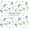 Pring Seamless pattern flowers