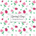 Pring Seamless pattern flowers