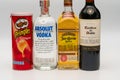 Pringles, Absolut Vodka, Jose Cuervo Tequila, Casillero del Diablo Wine Royalty Free Stock Photo