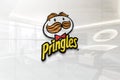 Pringles on glossy office wall realistic texture Royalty Free Stock Photo