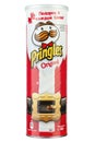 Pringles Original pack isolated on white background. Insulated packaging for catalog. File contains clipping path