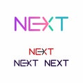 PrinNext word with arrow Letter Logo design Template Royalty Free Stock Photo