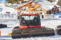 Prinoth Snow Groomers from the Grandvalira ski resort in El Tarter Andorra in time of COVID19 in winter 2021