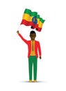 Ethiopia flag waving man