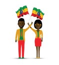 Ethiopia flag waving man and woman