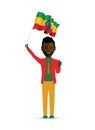 Ethiopia flag waving man