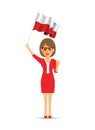 Poland flag waving woman