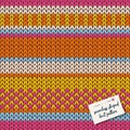 Colorful knitted striped seamless background pattern. Royalty Free Stock Photo