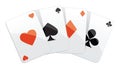 Playing cards four aces poker hand Royalty Free Stock Photo