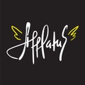 Afflatus - simple inspire and motivational quote. Hand drawn beautiful lettering. Print for inspirational poster, Royalty Free Stock Photo