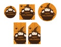 Halloween tags and cards Brown and Orange set