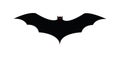 Flying bat red eyes scary cartoon Halloween silhouette Royalty Free Stock Photo